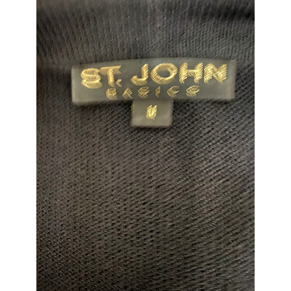 St John Santana Knit Open Jacket Cardigan Sweater Blazer Black Long Slee… - Picture 8 of 8